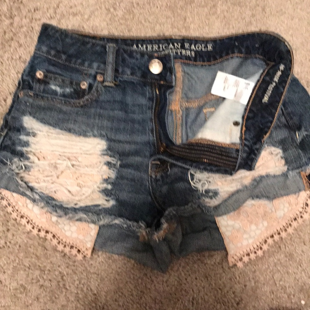Size 4 crochet pocket jean shorts